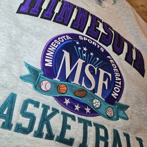 Vtg‎ Fruit of the Loom MN Sports Federation Crew Neck Sweatshirt XXL Embroidered - Picture 3 of 7